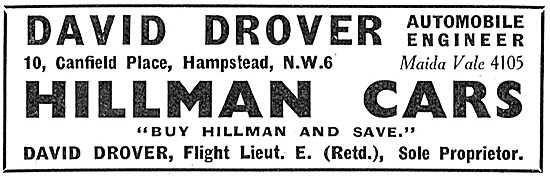 Hillman Cars - David Drover Automobile Engineers. Maida Vale     