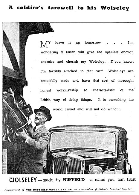 Wolseley Cars 1943 Advert Nuffield                               