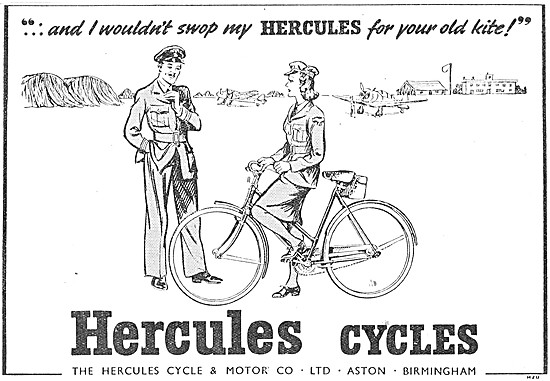 Hercules Cycles. Aston Birmingham. 1945 Advert                   