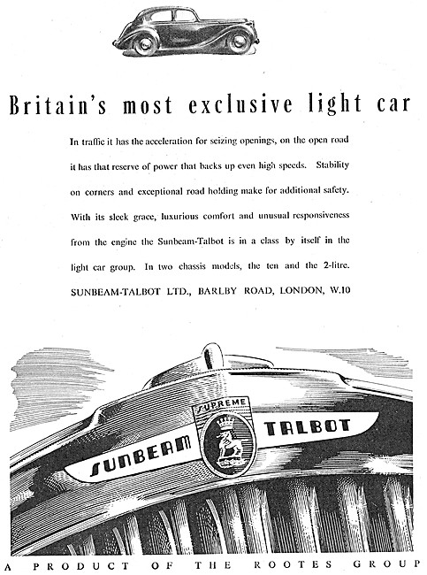 Sunbeam-Talbot 10 - Sunbeam-Talbot 2 Litre 1946 Advert           