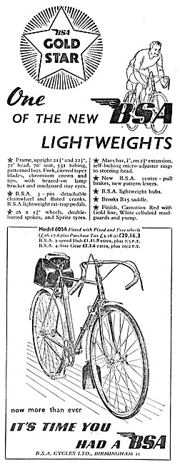 BSA Gold Star Bicycles                                           