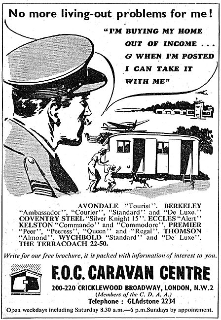 Avondale, Berkeley & Peremier Caravans For RAF Personnel 1950    