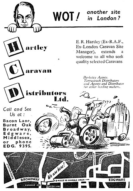 Hartley Caravan Distributors - Caravans For RAF Personnel 1950   