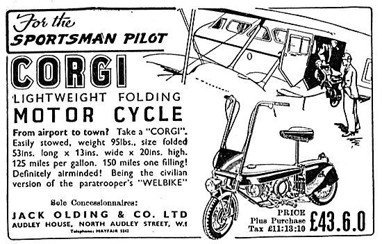 Corgi Lightweight Folding Motor Cycle - Welbike - Jack Olding    