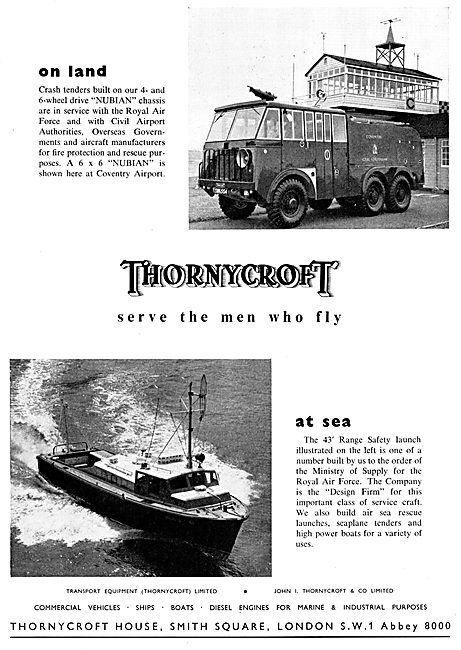 Thornycroft Nubian Airport Fire Tender - Thornycroft 43' Launch  