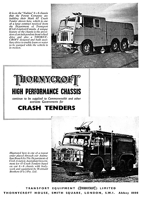 Thornycroft Crash Tenders - Thornycroft Nubian Fire Tender 1959  