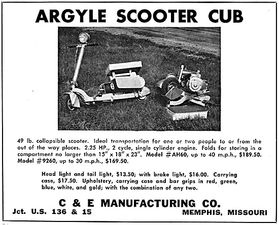 Argyle Scooter Cub Collapsible Motor Scooter 1960                