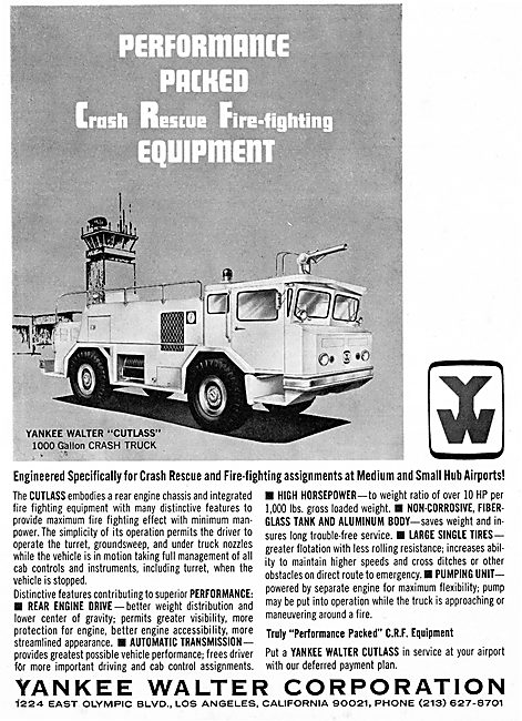 Yankee Walter Corporation. Airfield Crash & Rescue Vehicles 1965 