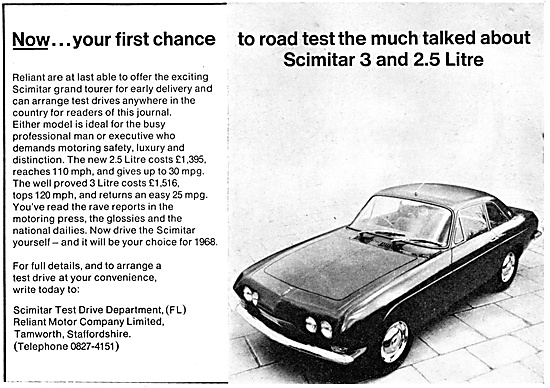 Reliant  Cars  - Reliant  Scimitar 3 1968                        