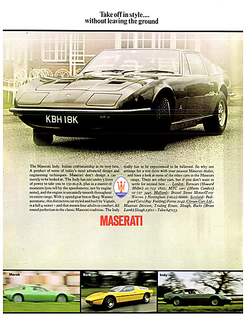 1973 Maserati Indy KBH 18K                                       