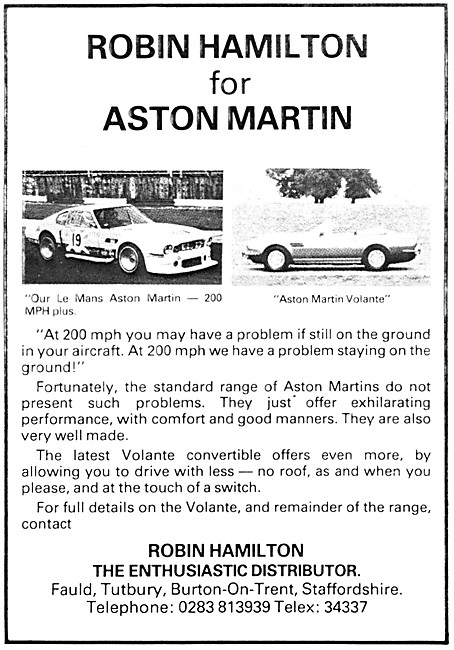 Robin Hamilton Aston Martin. Fauld,Tutbury, Burton-On-Trent 1979 