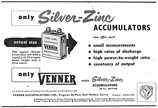 Venner Silver Zinc Accumulators                                  