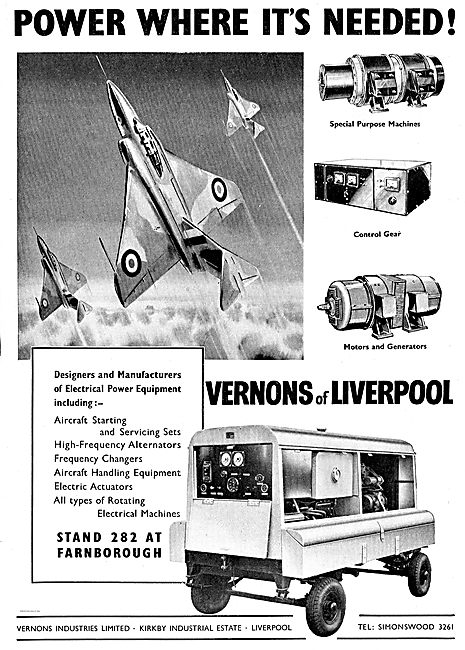 Vernons Of Liverpool Designers & Manufacturers Of Aircraft GPU's 