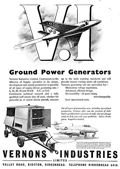 Vernons Industries Ground Power Units GPU & Generators           