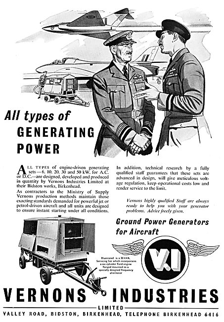 Vernons Industries Ground Power Units GPU & Generators           