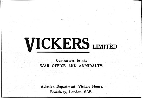 Vickers Limited - Contractors To The War Office & Admiralty      