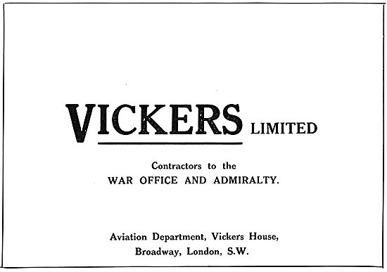 Vickers Ltd Aeroplane Manufacturers                              