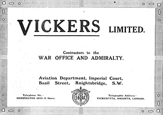 Vickers - Aeroplane Manufacturers                                