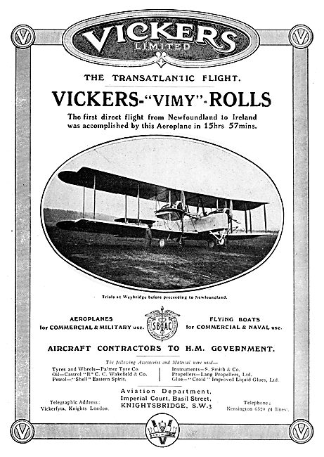 Vickers Vimy-Rolls - Newfoundland Flight                         