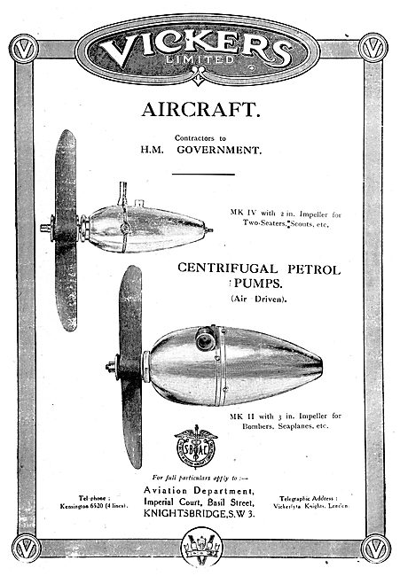 Vickers Air Driven Centrifugal Petrol Pumps                      