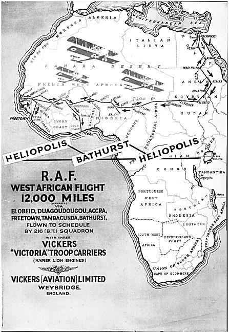 Vickers Victoria - 216 Squadron West African Flight 1933         