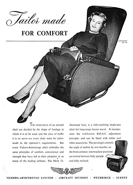 Vickers-Armstrongs Aircraft Seating 1952                         