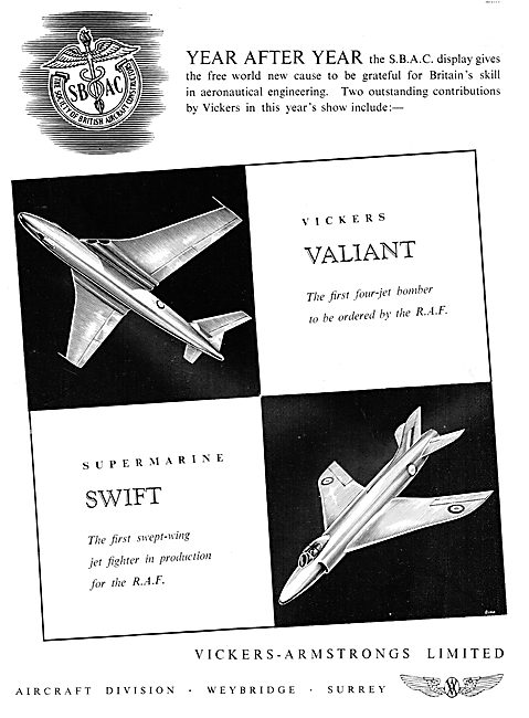 Vickers Valiant - Supermarine Swift                              
