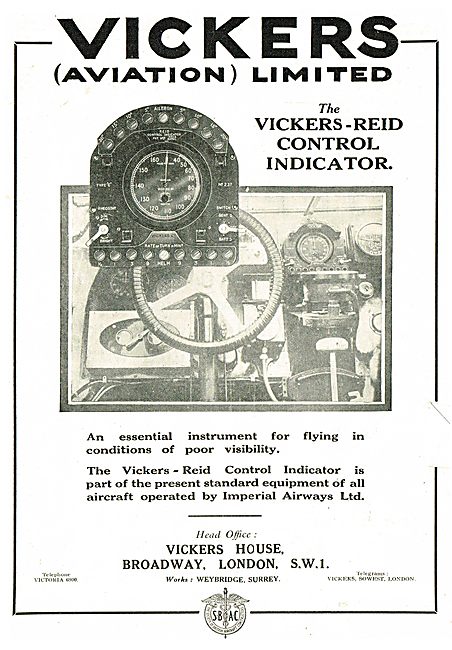 Vickers-Reid Control Indicator Standard For Imperial Airways     