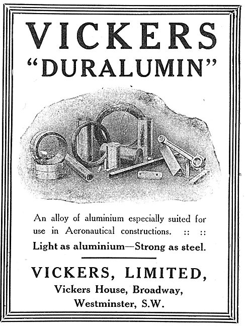 Vickers Duralumin. Light As Aluminium - Strong As Steel.         