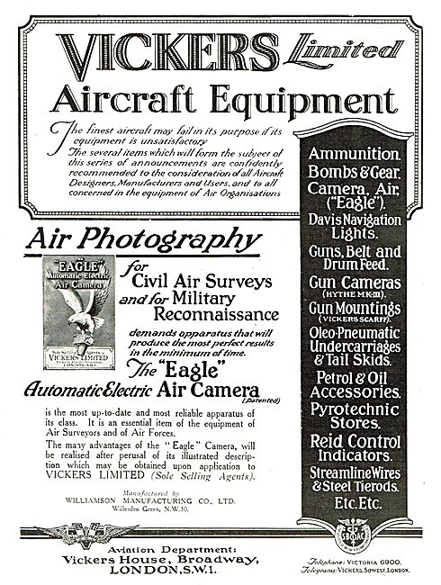 Vickers - Eagle Air Camera For Aerial Survey Work                