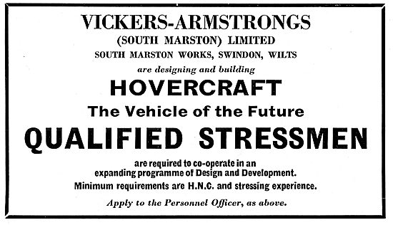 Vickers-Armstrongs (South Marston) Stressmen For Hovercraft      