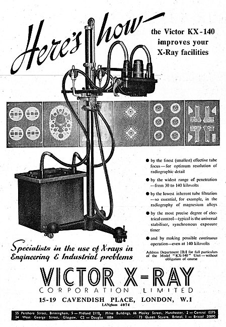 Victor X-Ray Industrial X-Ray Equipment 1942 Advert              