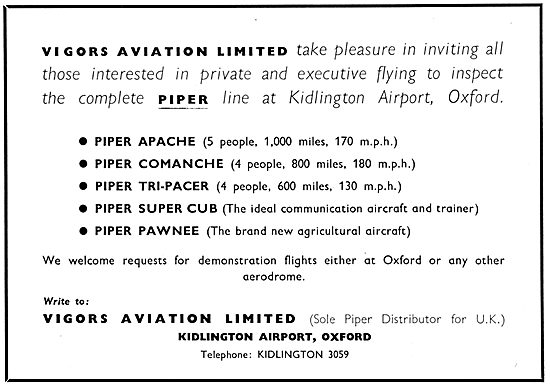 Vigors Aviation - Piper Aircraft 1959                            