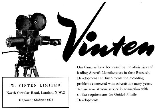 Vinten Aircraft Cameras - Vinten Instrument Recording Cameras    