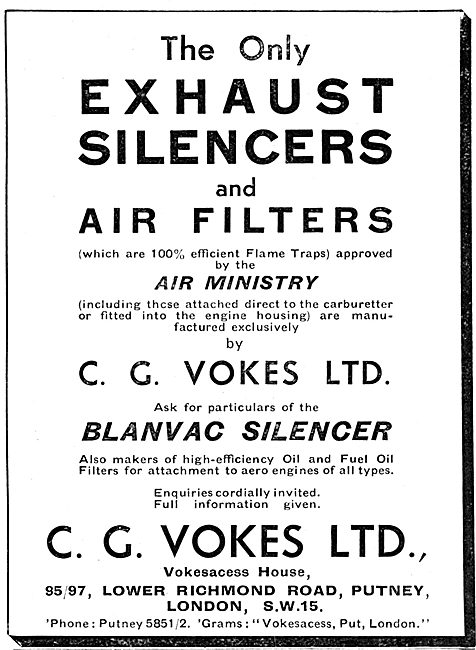 Vokes Aero-Engine Exhaust Silencers - Flame Traps                