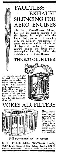 Vokes E27 Oil Filter - Vokes-Blanvac - Air Ministry              