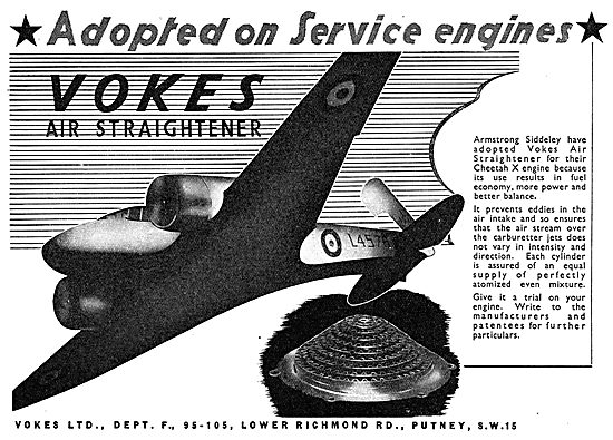 Vokes Filters. Vokes Aero Engine Air Straighteners               