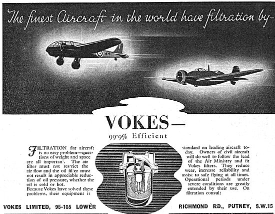 Vokes Air & Oil Filters For Aero Engines                         