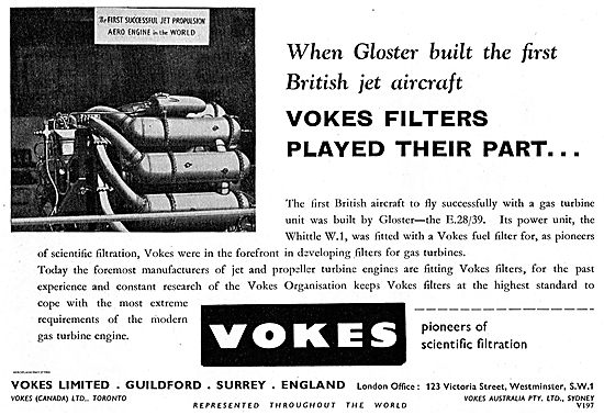 Vokes Filters Played Their Part On The Gloster E28/39.           