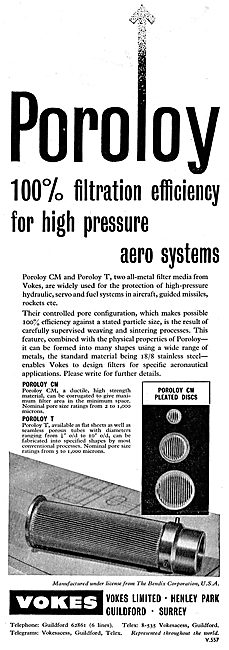 Vokes Poroloy 100% Filtration For High Pressure Aero Systems     