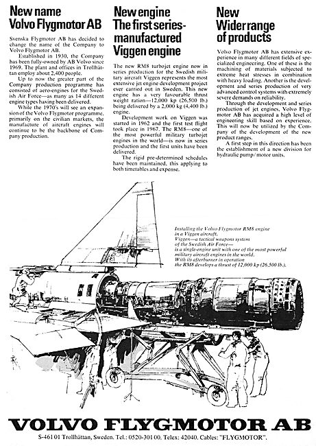 Volvo Flygmotor. Volvo RM8                                       