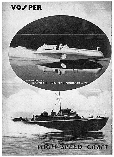 Vosper High Speed Watercraft 1939                                