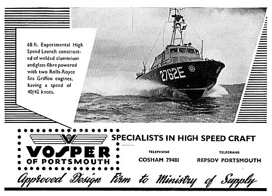 Vosper 68 Foot Experimental Welded Aluminium High Speed Launch   