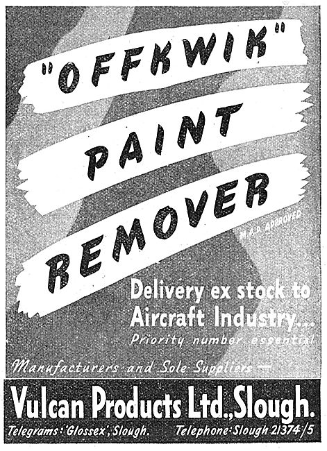 Vulcan Products. Slough. Offkwik Paint Remover                   