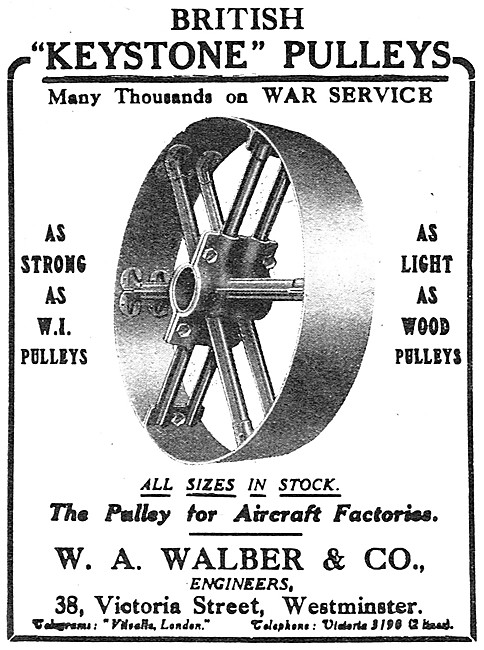 W.A.Walber Keystone Pulleys For Engineering Machinery            