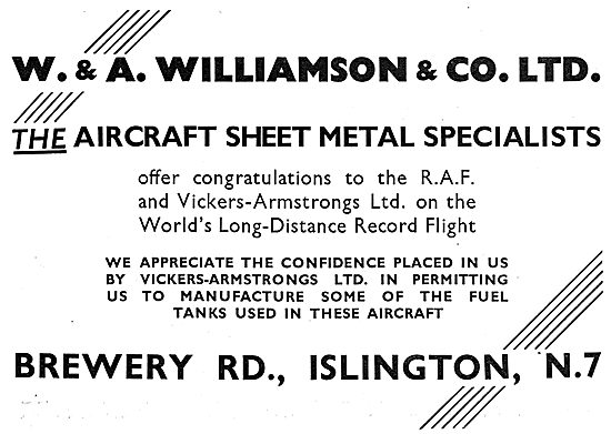 W & A.Williamson - Aircraft Sheet Metal Specialists              