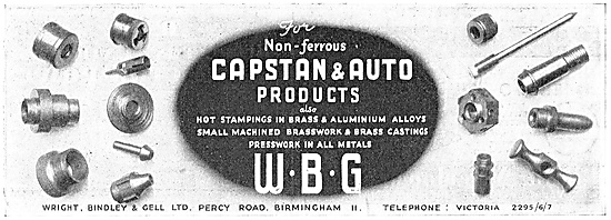 Wright Bindley And Gell. W.B.G. Capstan & Auto Products          