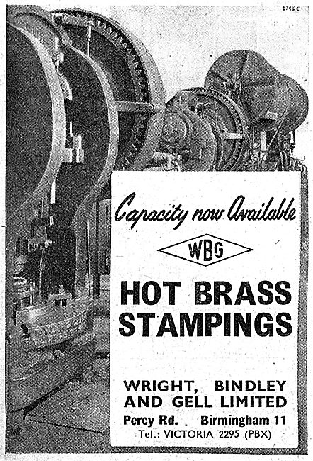 Wright Bindley And Gell. WBG Hot Brass Stampings 1943            