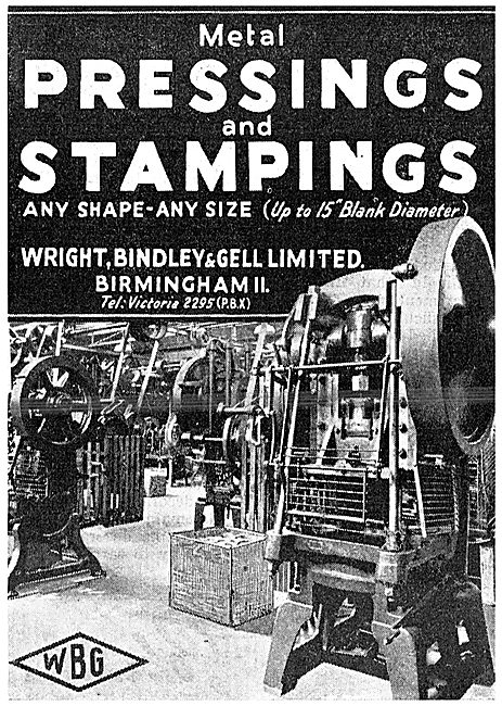 Wright Bindley And Gell. WBG Metal Pressings & Stampings         