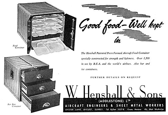 W. Henshall Aircraft Engineers & Sheet Metal Workers. Galley Eqpt